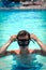 Young man in a snorkelling mask