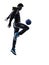 Young man soccer freestyler player silhouette