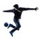 Young man soccer freestyler player silhouette