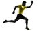 Young man sprinter runner running silhouette