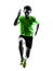 Young man sprinter runner running silhouette