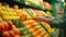 a young man at the supermarket buying groceries. Shopping in a grocery store. Grocery shopping