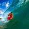 Young man surfing