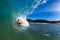 Young man surfing