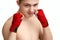 Young man teen boxing