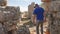 Young man tourist in panama exploring ancient city