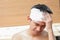 Young man with trauma of the head. by Medical bandage