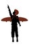 Young man up pointing silhouette illustration shadow