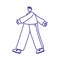 Young man walking character carton isolated icon design