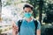 Young man wear face mask during coronavirus and flu