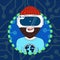 Young Man Wearing 3d Virtual Reality Glasses Profile Icon Hipster Avatar
