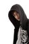 Young man wearing hooded sweatshirt