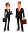 Young man and woman in business suit