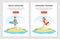 Young Man and Woman Lifeguard with Surfboard Supervising Safety Vector Template