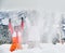 Young man and woman skiers having fun in snowy mountains.