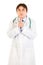 Young medical doctor praying for success