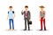 Young Men Careers Flat Vector Color Characters Set