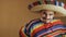 Young Mexican In Multicolored Poncho And Hat.