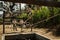 Young military soldiers practising rope climbing during obstacle course