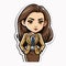 Young Money. Woman in a suit sticker, Finance, business, investment vector illustrations