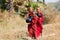 Young monks going to monastery