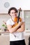 The young musician man practicing playing violin at home