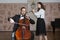 Young musicians of the symphony orchestra Duet