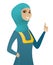 Young muslim business woman giving thumb up.