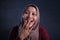 Young Muslim Lady laugh Happily Expression
