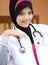 A young muslim woman doctor