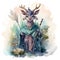 Young mystical wizard deer, ai generative illustration