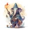 Young mystical wizard elephant, ai generative illustration