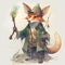 Young mystical wizard fox, ai generative illustration