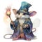 Young mystical wizard mouse, ai generative illustration