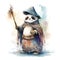 Young mystical wizard panda, ai generative illustration