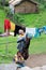 Young Nepalese mother with her children