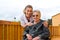 Young nurse and female senior in a wheel chair