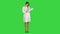 Young nurse reading patient medical history forms on a Green Screen, Chroma Key