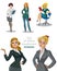 Young office workers. Businesswomans. Womans set. illus