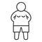 Young overweight boy icon, outline style