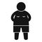 Young overweight boy icon, simple style