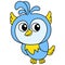 The young owl is glancing, doodle icon image