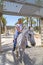 Young Palestinian Arab boy riding a horse outside the old city walls in Jerusalem