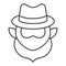 Young Patrick with a beard thin line icon. Leprechaun avatar outline style pictogram on white background. Patrick day