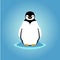 Young penguin vector style flat