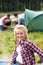 Young People On Camping Trip In Countryside