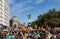 Young people during a `Castellers` performance, a traditional sport based on creating human towers.