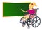 Young people with disabilities AT SCHOOL- GIRL OF A CHILD In a wheelchair - smiling and greeting. Flat characters in isolated