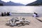 Young people enjoy the sunset, Queenstown, Lake Wakatipu, New Zealand