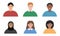 Young people faces. Diversity avatar set. Different smiling men and woman portraits.